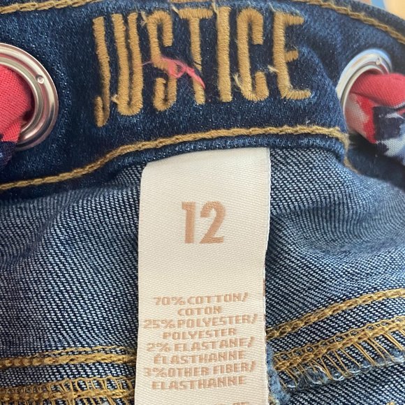 5/$25 Girls' Stylish Justice Jean Shorts Size 12 With Removable Belt - Picture 3 of 3